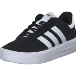 Adidas Court Platform Suede, Schnürschuhe, Schwarz