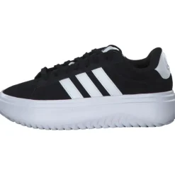 Adidas Grand Court Platform Suede, Schnürschuhe, Damen, Schwarz