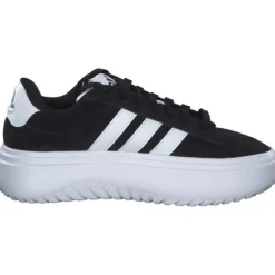 Adidas Grand Court Platform Suede, Schnürschuhe, Damen, Schwarz