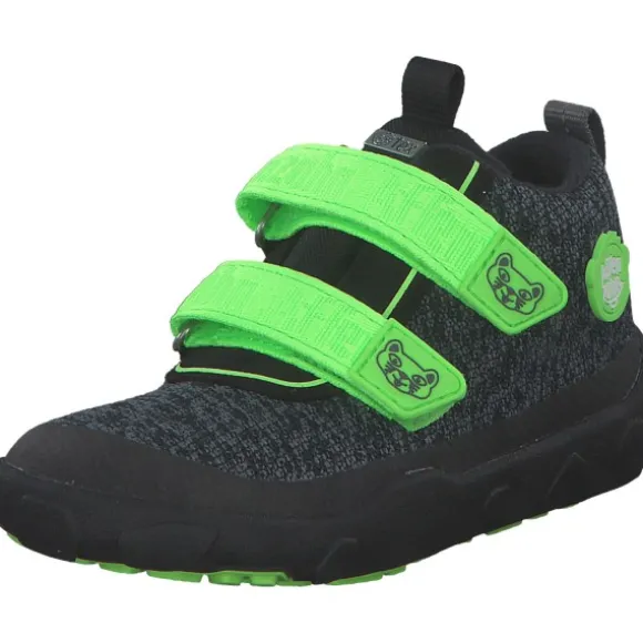 Affenzahn 00844-80079 Knit Happy Panther, Slipper (Kinder), Kinder, schwarz/grün