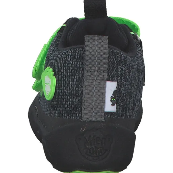 Affenzahn 00844-80079 Knit Happy Panther, Slipper (Kinder), Kinder, schwarz/grün