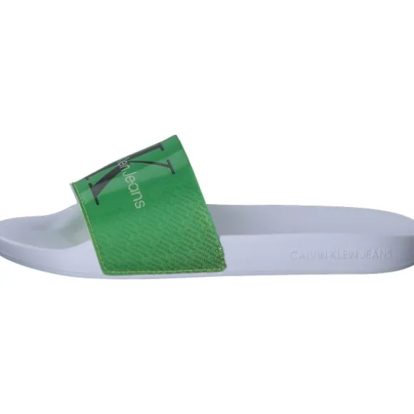 Calvin Klein YW0YW01403, Badeschuhe, Damen, WHITE/GREEN
