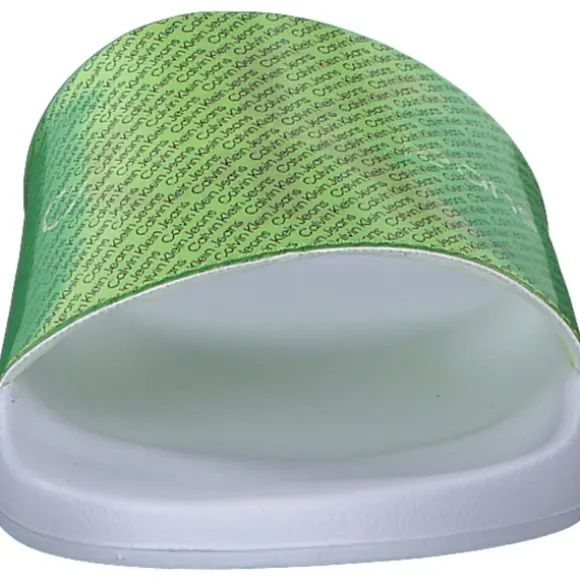 Calvin Klein YW0YW01403, Badeschuhe, Damen, WHITE/GREEN
