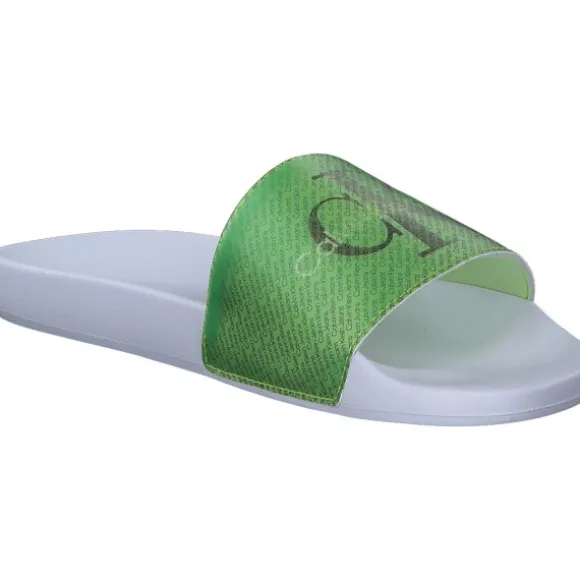 Calvin Klein YW0YW01403, Badeschuhe, Damen, WHITE/GREEN