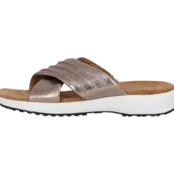 Caprice 27206, Plateau-Pantoletten, Damen, Grau (Taupe Metallic)
