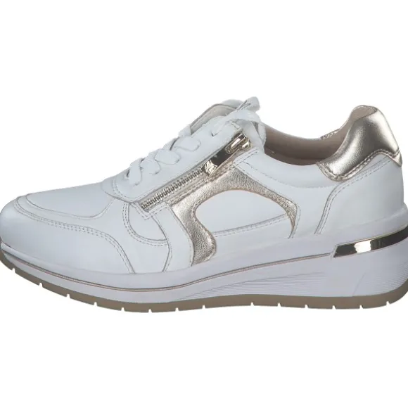 Caprice 23300, Schnürschuhe, Damen, WHITE/LIGHT GOLD