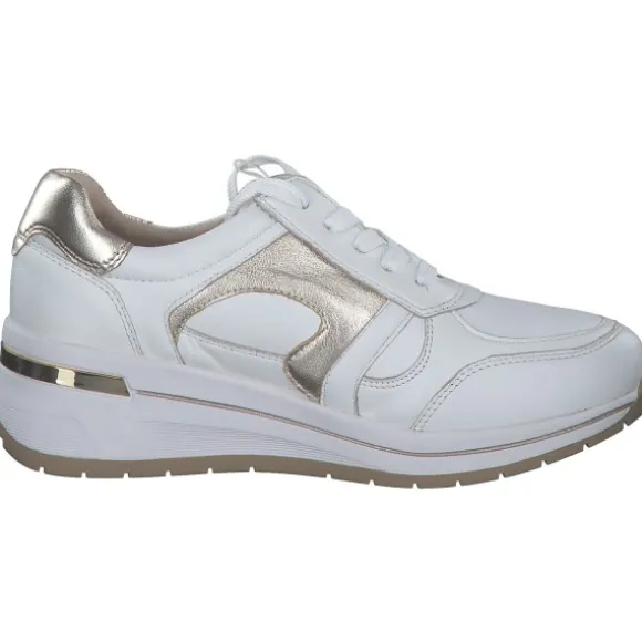 Caprice 23300, Schnürschuhe, Damen, WHITE/LIGHT GOLD