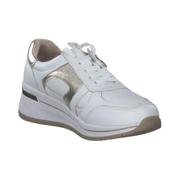 Caprice 23300, Schnürschuhe, Damen, WHITE/LIGHT GOLD