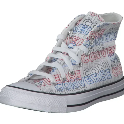 Converse CTAS HI, Sneakers High, Weiß (Weiß/Rot/Blau)