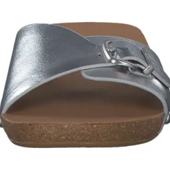 Fit Flop Iqushion Adkustable Buckle HT2, Plateau-Pantoletten, Damen, SILVER
