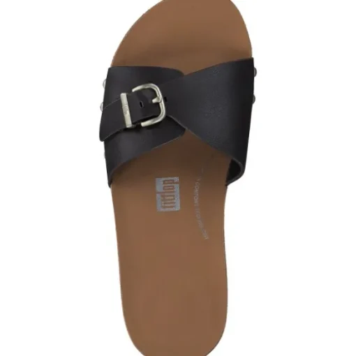 Fit Flop Iqushion Adkustable Buckle HF1, Plateau-Pantoletten, Damen, chocolate brown