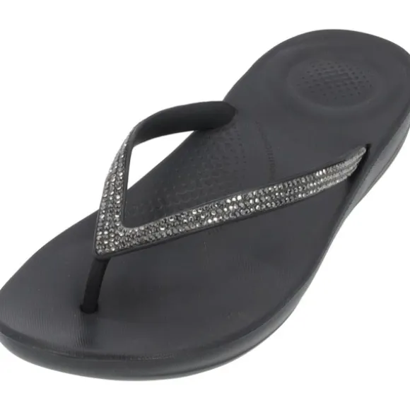 Fit Flop Iqushion Sparkle R08, Badeschuhe, Damen, Schwarz