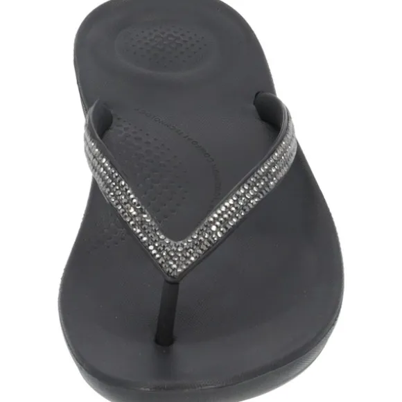 Fit Flop Iqushion Sparkle R08, Badeschuhe, Damen, Schwarz