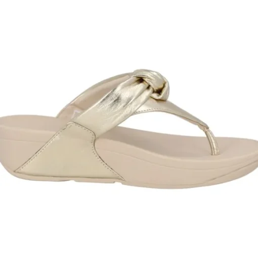 Fit Flop Lulu Paddes Knot HN8, Zehentrenner, Damen, platino metallic (beige)