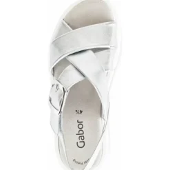 Gabor 44.752, Keilsandaletten, Damen, silber (weiss)