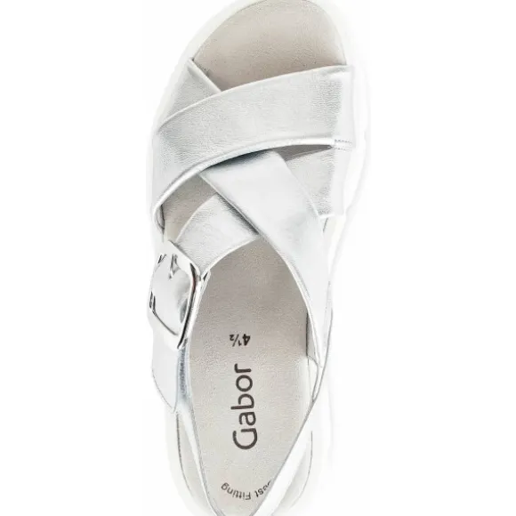 Gabor 44.752, Keilsandaletten, Damen, silber (weiss)