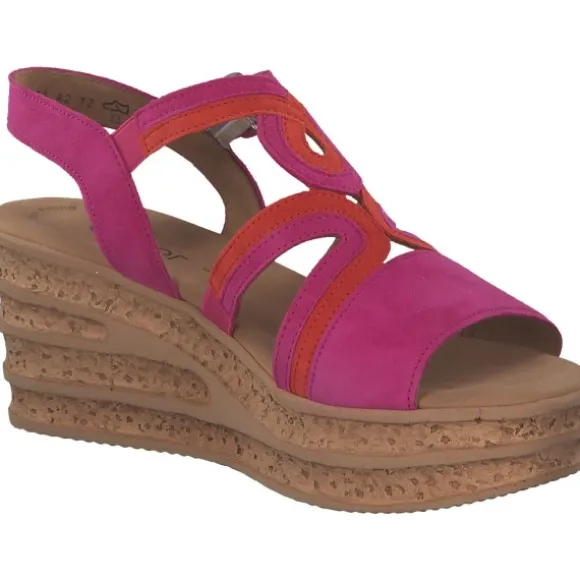 Gabor 44.655, Plateau-Sandaletten, Damen, pink/pumpkin