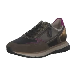 Gabor 56.378.63, Schnürschuhe, Damen, schw/efeu/golden k.