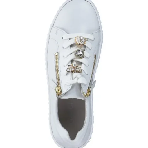 Gabor 53.201.21, Schnürschuhe, Damen, weiss (gold)