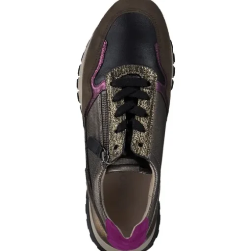 Gabor 56.378.63, Schnürschuhe, Damen, schw/efeu/golden k.