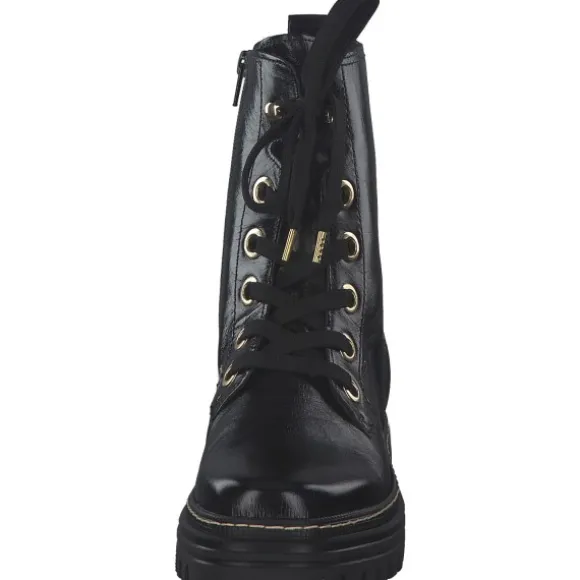 Gabor 71.721, Schnürstiefeletten, Damen, schwarz (gold)