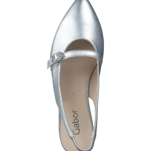 Gabor 61.530, Sling-Ballerinas, Damen, Silber