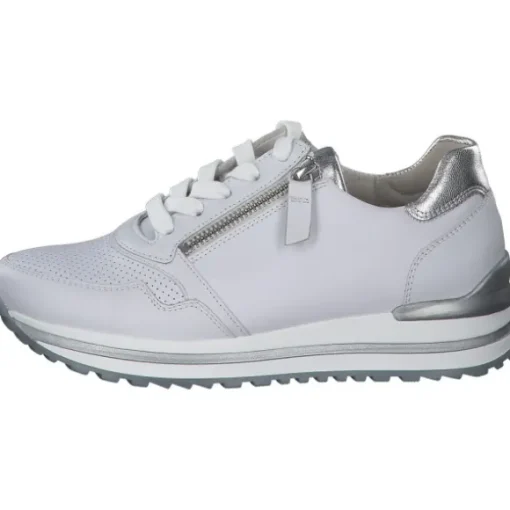Gabor 26.528, Sneakers Low, Damen, weiss/silber (perf)