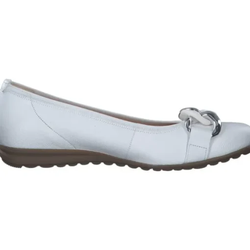Gabor Comfort 42.625, Ballerinas, Damen, weiss (uni+silber)