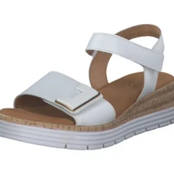 Gabor Comfort 42.700, Keilsandaletten, Damen, weiss (uni+gold)