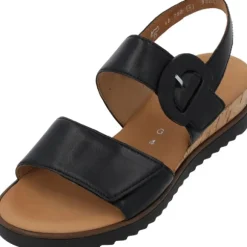 Gabor Comfort 42.752, Keilsandaletten, Damen, schwarz(Kork/schw)