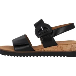 Gabor Comfort 42.752, Keilsandaletten, Damen, schwarz(Kork/schw)