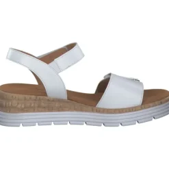 Gabor Comfort 42.700, Keilsandaletten, Damen, weiss (uni+gold)