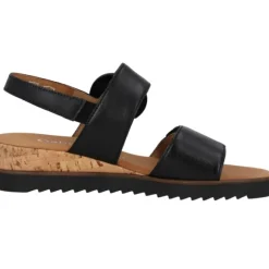 Gabor Comfort 42.752, Keilsandaletten, Damen, schwarz(Kork/schw)