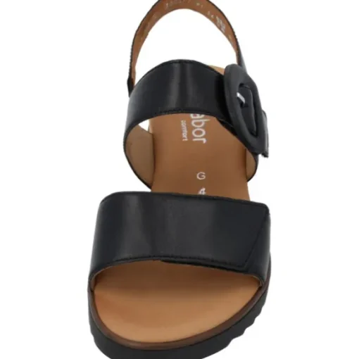 Gabor Comfort 42.752, Keilsandaletten, Damen, schwarz(Kork/schw)