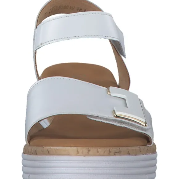 Gabor Comfort 42.700, Keilsandaletten, Damen, weiss (uni+gold)