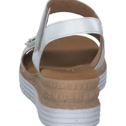 Gabor Comfort 42.700, Keilsandaletten, Damen, weiss (uni+gold)