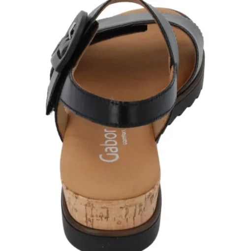 Gabor Comfort 42.752, Keilsandaletten, Damen, schwarz(Kork/schw)