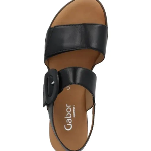 Gabor Comfort 42.752, Keilsandaletten, Damen, schwarz(Kork/schw)