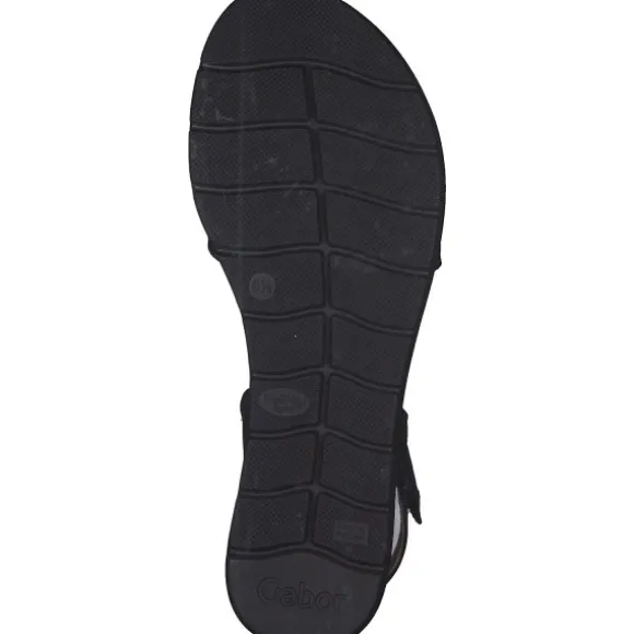 Gabor Comfort 42.700, Keilsandaletten, Damen, schwarz (uni+gold)