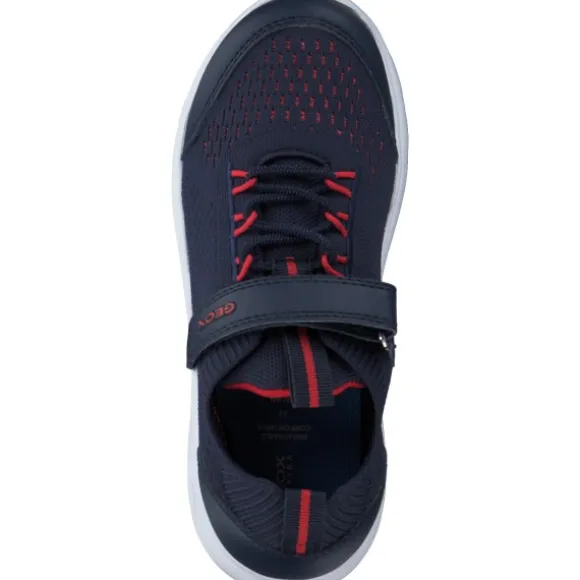 Geox J26H7C, Sneakers Low, Kinder, Navy/Red