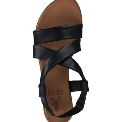 2 Go Shoes 8003802, Keilsandaletten, Damen, Schwarz