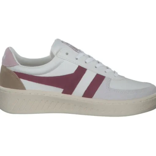 Gola Grandslam Trident CLA415, Schnürschuhe, Damen, white/cerise/chalk pink