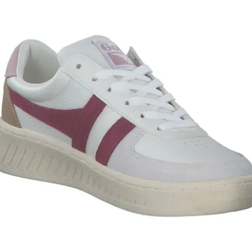 Gola Grandslam Trident CLA415, Schnürschuhe, Damen, white/cerise/chalk pink