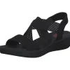 Jana Shoes 28768, Keilsandaletten, Damen, Schwarz