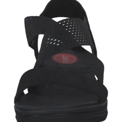 Jana Shoes 28768, Keilsandaletten, Damen, Schwarz