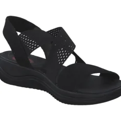 Jana Shoes 28768, Keilsandaletten, Damen, Schwarz