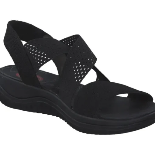 Jana Shoes 28768, Keilsandaletten, Damen, Schwarz