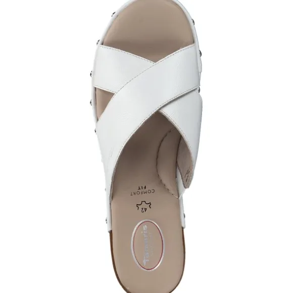Jana Shoes 87301, Plateau-Pantoletten, Damen, white