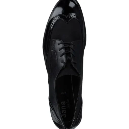 Jana Shoes 23260, Schnürschuhe, Damen, Schwarz