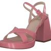 La Strada 2201027, Plateau-Sandaletten, Damen, coral wrinkle patent